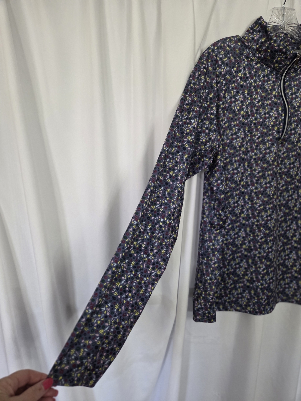 Lady Hagen Floral-Print Quarter-Zip Golf Long Sleeves Top/Jacket Size XL - Picture 5 of 9